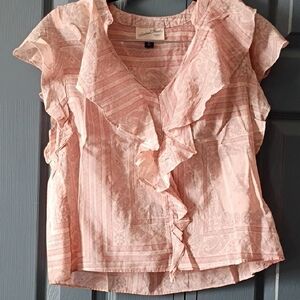 Coldwater Creek Peach Ruffled Blouse